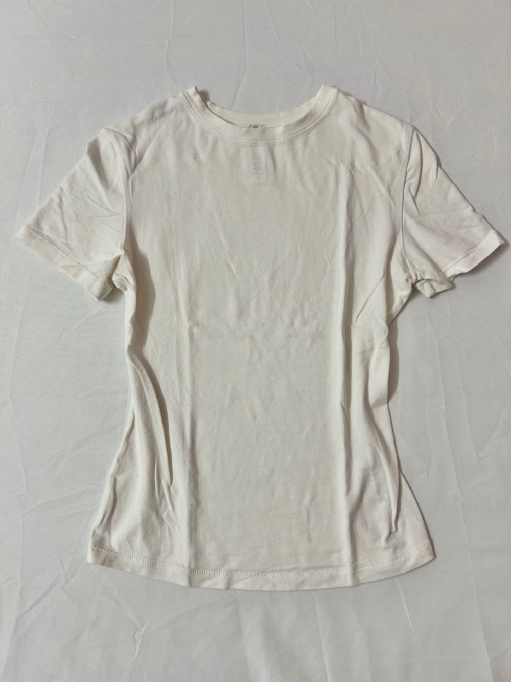 SKIMS Cotton Jersey Crew Neck Top T-shirt White Marble